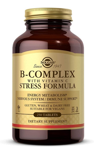 Vitamina B Complex Stress Formula Solgar 250 Tabletas