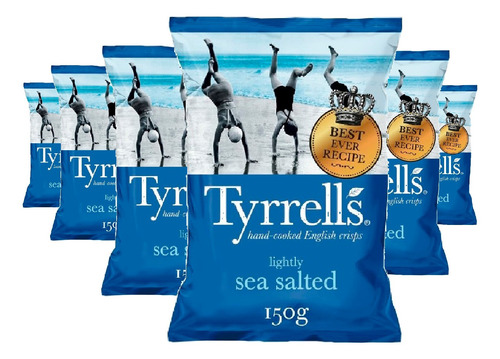 Imagem 1 de 3 de Batata Chips Sal Marinho Tyrrells 150g (6 Unidades)