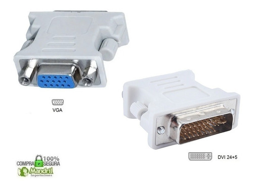 Adaptador Dvi A Vga 24+1 / 24+5 Pc Laptop Digital Análogo