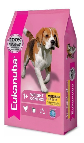 Imagen 1 de 1 de Alimento Eukanuba Weight Control para perro adulto de raza mediana sabor mix en bolsa de 3 kg