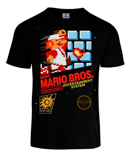 Playera Super Mario Bros Nes Clásico Portada