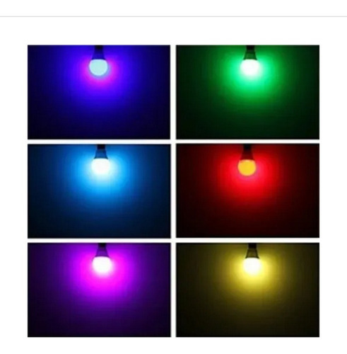 Imagem 3 de 6 de Lampada Led Bulbo 3w Rgb Colorida Bivolt Controle Remoto