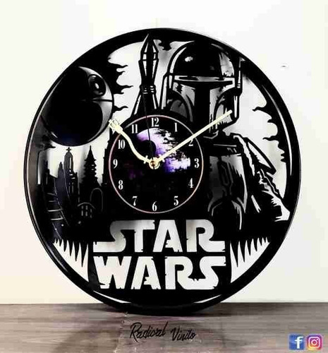 Reloj De Vinilo Boba Fett The Mandalorian Star Wars Regalos 