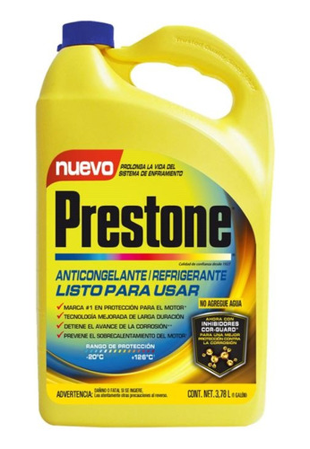 Anticongelante Amarillo 35% Prestone 3.78l Listo Para Usar