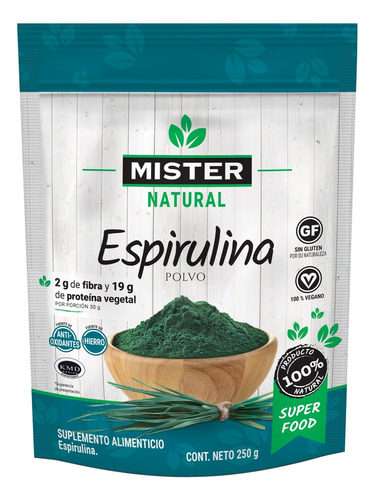 Espirulina 250 G Polvo Mister Natural Spirulina Superfood