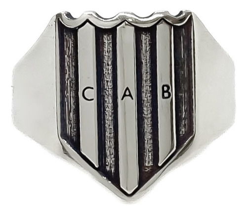 Anillo Escudo Equipo FĂștbol Argentina Banfield B - Mediano Plata 925
