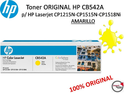 Toner Original Hp 125a Cb542a  P/ Hp Laserjet  Amarillo