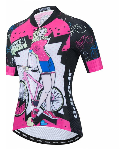 Jersey De Ciclismo Mujer Camisas De Bicicleta Tops Telas Elr
