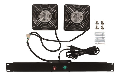 Imagem 1 de 1 de Kit De Ventilação Para Rack 2 Ventiladores Padrão Univ 19