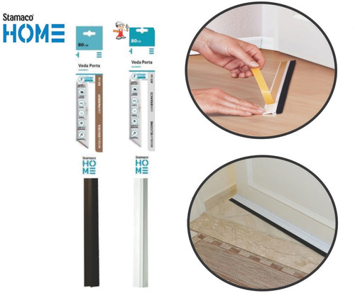 Veda Porta C/ Adesivo 3m Rodo Silicone 80cm- Stamaco