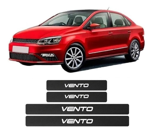 Sticker Cubre Estribos Fibra De Carbon Para  Vw Vento 4pzs