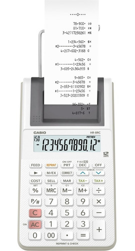 Imagen 1 de 2 de Calculadora Casio Hr 8rc Blanco