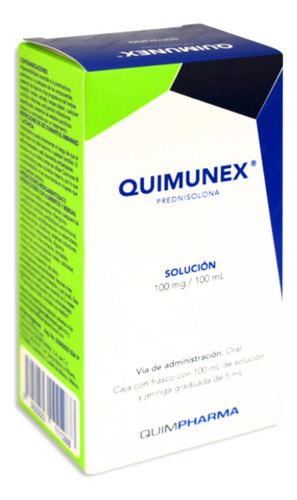 Prednisona 100 Mg Solución Quimunex Frasco Con 100 Ml