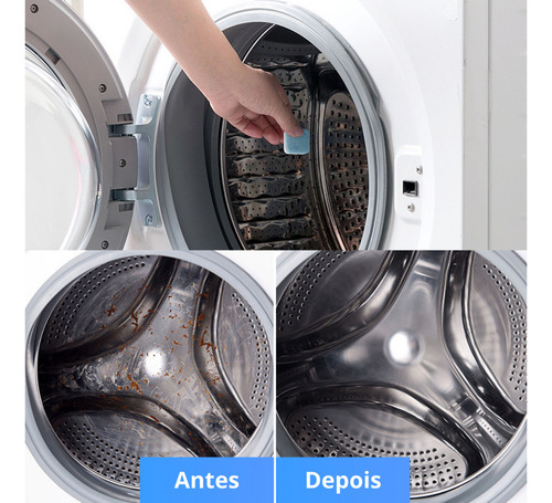 10 Tabletes Pastilha Detergente Limpa Maquina De Lavar Roupa