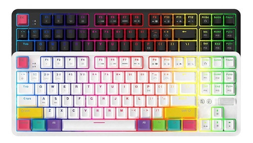 Imagen 7 de 7 de Teclado Mecánico Bluetooth Full Rgb Red/brown - Ajazz K870t Color Del Teclado Switch Brown
