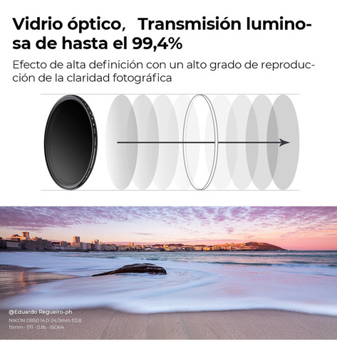 K&f Concept Filtro 72mm Nd Variable Nd2-400 Densidad Neutra