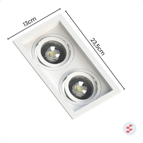 Kit 12 Embutir Par20 Luminaria Spot Duplo Led Recuado Branco