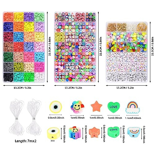 Cuentas De Arcilla De Frutas Y Flores, Kit Hacer Pulser...