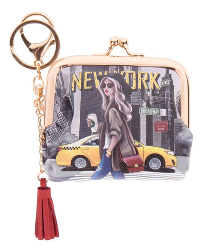Monedero Nicole Lee Estampado Exclusivo Con Broche Kisslock Color New York Walk