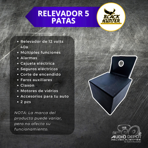Kit Alarma Automóvil Black Hunter + 3 Actuador + 2 Relevador