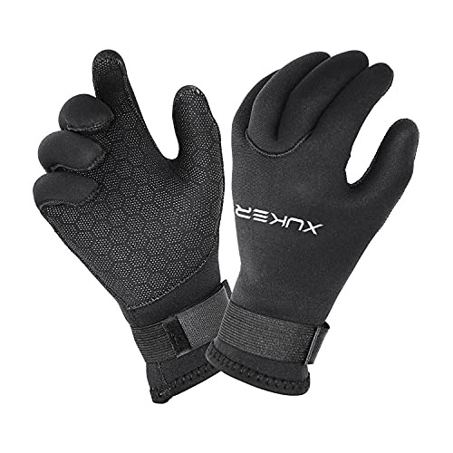 Xuker Water Gloves, 3mm & 5mm Neoprene Five Finger Warm Wets