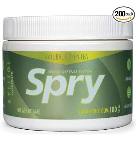 Gum Spry Xilitol, Natural De Té Verde, 100 Count (paquete De