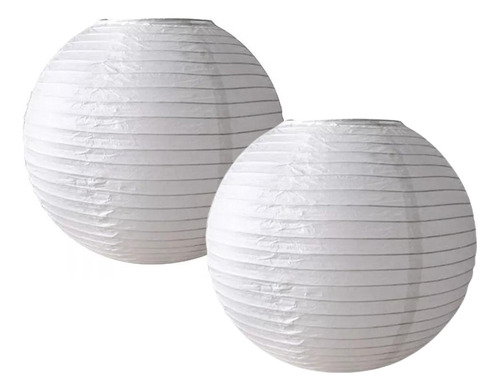 Pack 2 Pantallas Blanca De Papel Globo Lampara China 30 Cm