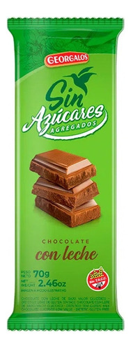 Chocolate Georgalos Sin Azucares Leche X 70 Gr - Lollipop