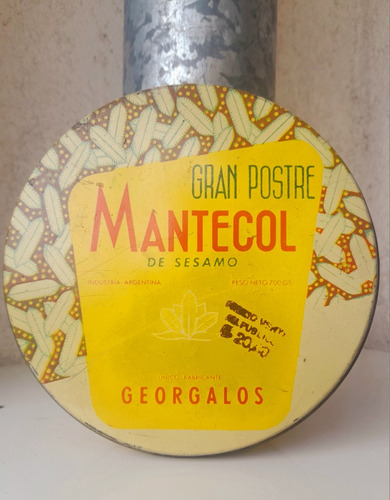 Antigua Lata Colección Gran Postre Mantecol Georgalos 1973