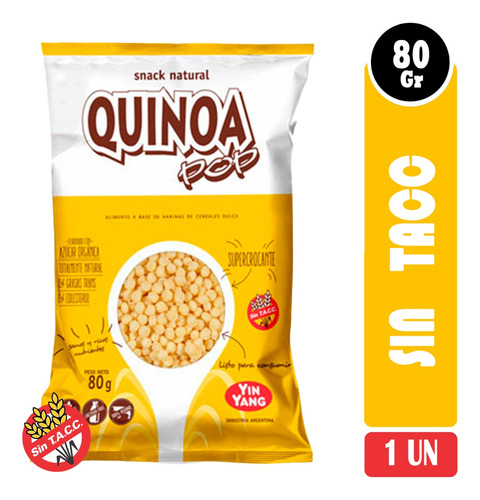 Quinoa Pop Inflada Sin Tacc 80g Yin Yang - Vbienestar