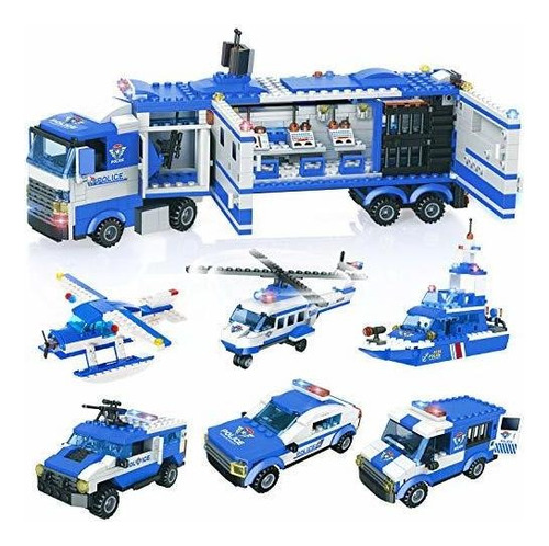 Wishalife 8-en-1 City Police Helicopter And Station Buildin
