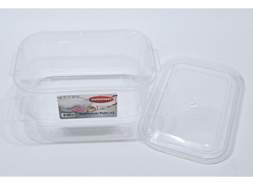 Pack 6 Hermético Rectangular Tuper 2700 Ml Polinplast Color Blanco