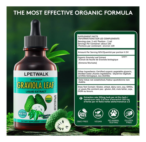 Extracto Hoja Guanabana Inmune Antioxidante 120ml Americano