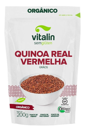 Quinoa Real Vermelha em Grãos Orgânica Vitalin Pouch 200g