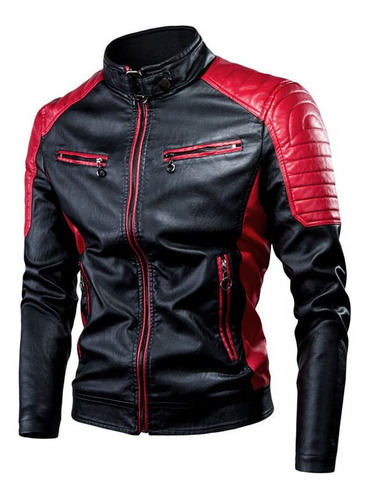 Chaqueta Vini Piel Slim Fit Moda Hombre Tipo Biker Hh9