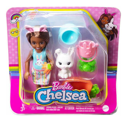 Muñeca Barbie Set Chelsea Con Mascota Mattel Figura Conejo