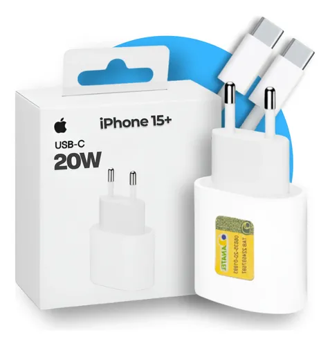 Kit Carregador Adaptador Iphone 15 16 17 Fonte Turbo + Cabo