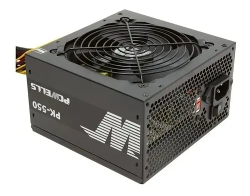 Fonte Atx 550w Gamer Pcwells Pk-550 24p. Com Cabo Cor Preto.
