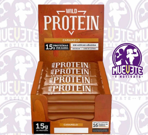 Imagen 2 de 2 de Barritas De Proteína Wild Sabor Caramelo Caja 16 Unidades