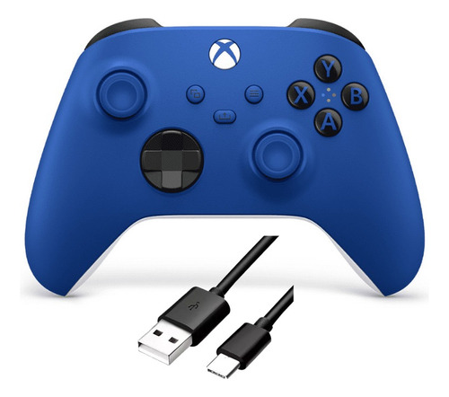 Control Xbox One Series S/x Shock Blue Azul + Cable C 2 Mts