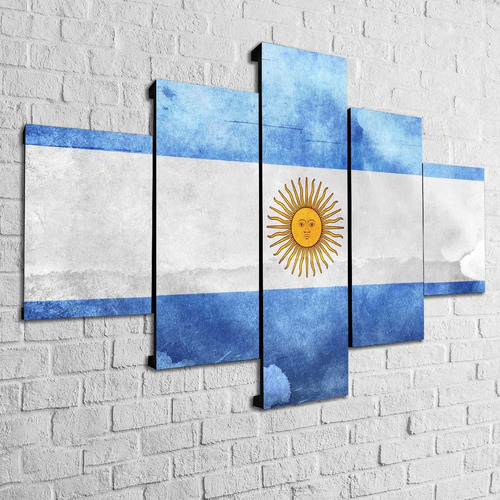 Cuadro Bandera Argentina Decorativo Poliliptico