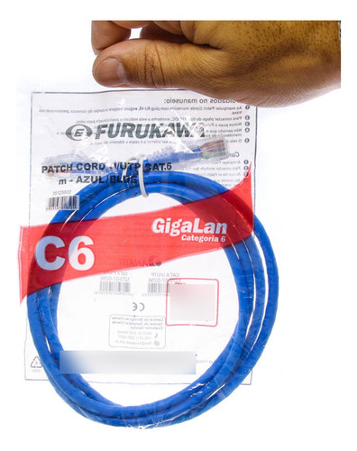 Patch Cord Cat6 Gigalan Azul 1,5 Metros Furukawa 10 Unidades