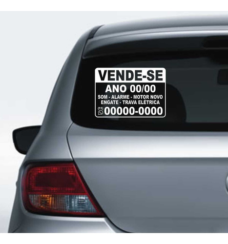 Imagem 5 de 10 de Adesivo Vende-se Para Carro Adesivos Recortados 30x21cm