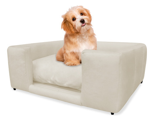 Caminha Cão Cama Pet Lili Almofada Lavável Suede Cores Cor Bege