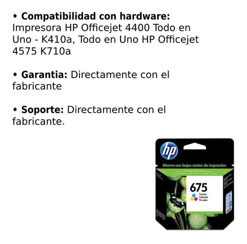Imagen 3 de 5 de Cartucho De Tinta Hp 675 Tricolor