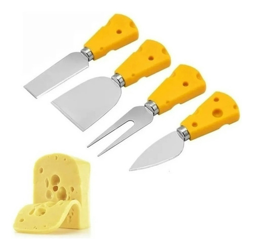 Set 4 Cuchillos Cortador Rebanador De Quesos Cocina