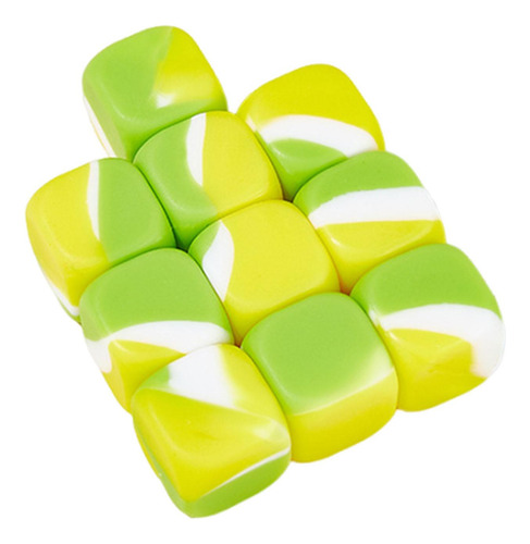 2 X 10 Cubos De Dados En De 16 Mm, Dados Amarillo Verde
