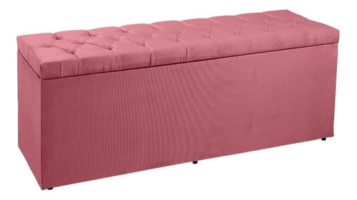 Calçadeira Recamier Baú 195 Cm Madri Suede Rosa