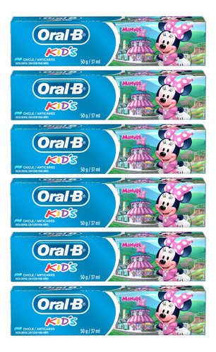 Oral B Kids Kit X6 Pasta Dental Con Fluor Para Niños Minnie