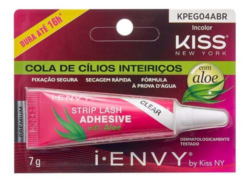 Imagem 2 de 4 de Kiss New York - Cola Para Cílios Incolor Com Aloe 7g - 2 Un